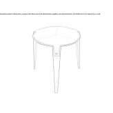 Round, high side table made of leather Noisiel
