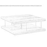 Low coffee table made of wood and glass Andenes