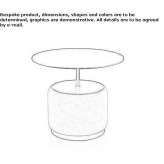Round coffee table in steel and fabric Neustadt