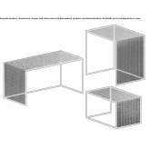 Rectangular coffee table made of expanded mesh Gurbediu