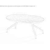 Oval wooden coffee table with metal legs Kaymakci