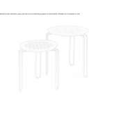 Round coffee table with MDF top and metal base Vobbia