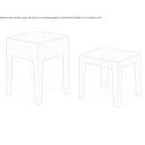 Square coffee table in eucalyptus color Rasines