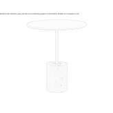 Round coffee table made of HPL Imbery