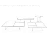 Coffee table made of wood and glass Puehret