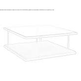 Square coffee table with wooden and glass tops. Cruet
