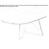 Low oval metal coffee table Mirabel