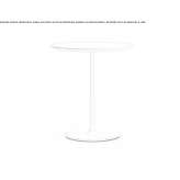 Round high coffee table with MDF top and steel base Kalush