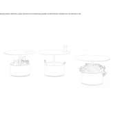 Round metal bistro side table with flowerpot Poian