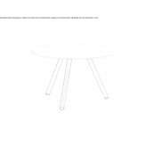 Round coffee table with steel legs Fiesch