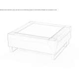 Coffee table with leather upholstery and tempered glass top Limavady