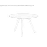 Round coffee table with wooden legs Fiesch