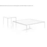 Square coffee table made of etched glass Razvanje