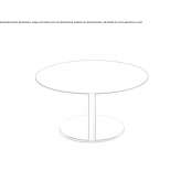 Low round coffee table made of HPL Podivin