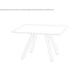 Square coffee table with wooden legs Fiesch