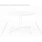 Round walnut coffee table with aluminum base Klaipeda