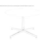 Round coffee table made of MDF and aluminum base Klaipeda