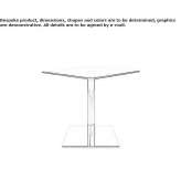 Square coffee table made of glass and steel Cuffy