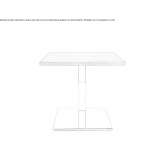 Square coffee table made of steel and wood Cuffy
