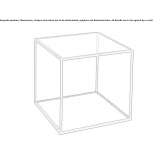 Square glass coffee table with integrated magazine rack Cuzama