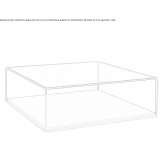 Low square leather coffee table with integrated magazine rack Cuzama