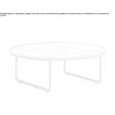 Round wooden coffee table on a sleigh base Caggiano