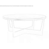 Round oak coffee table Berzo
