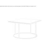 Low square coffee table made of glass Visone