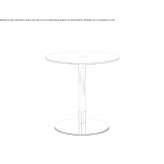 Round coffee table made of glass and steel Cuffy