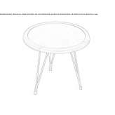 Round coffee table made of powder-coated steel Anso