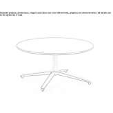 Steel and wood coffee table with 4-star base Roxton