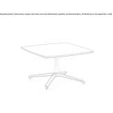 Steel and wood coffee table with 4-star base Roxton