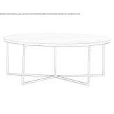 Low coffee table in metal and stone Bolton