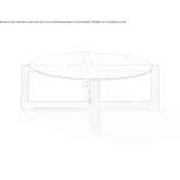 Low coffee table made of glass and walnut Erwin