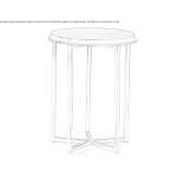 Tall side table in walnut and metal Bolton