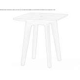 Square high side table made of walnut Cantiano