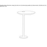 Round side table with USB Pearl