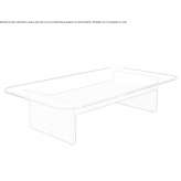 Low coffee table made of glass and tanned leather Hresa