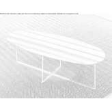 Oval marble coffee table with sled base Marull