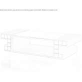 Rectangular coffee table covered with fabric and glass top Creswell