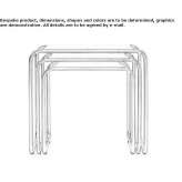 Stainless steel and wood bistro side table with sleigh base Clifford