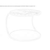Low coffee table made of marble and wood Ketchum