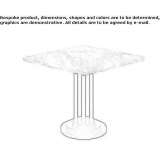 Low square marble bistro table in contemporary style Newville