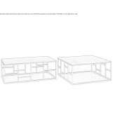 Square wooden coffee table with metal base Kihnioe