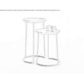 Round metal coffee table with tray Losiow