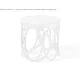 Round coffee table in leather and acid-etched brass Plouray