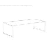 Low rectangular coffee table made of metal and glass Tabua