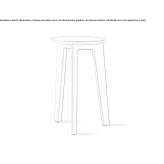 Round, high side table covered with leather Jales