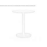 Round, high side table made of walnut Linthal