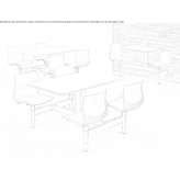 Plastic monoblock canteen table with integrated seats Egna